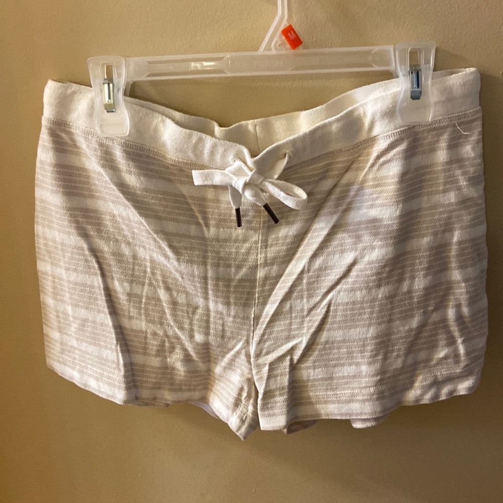 Joe Fresh beige & white mini shorts - size medium